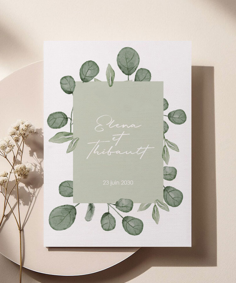 Faire part de mariage Eucalyptus