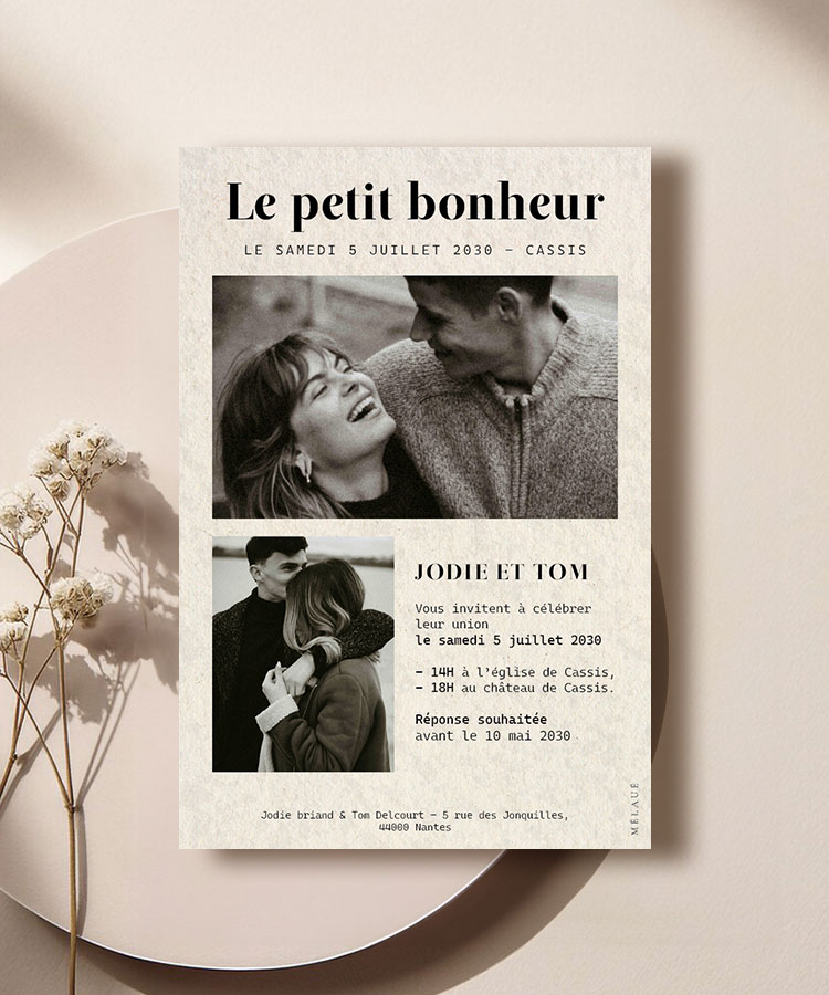 Faire part de mariage journal