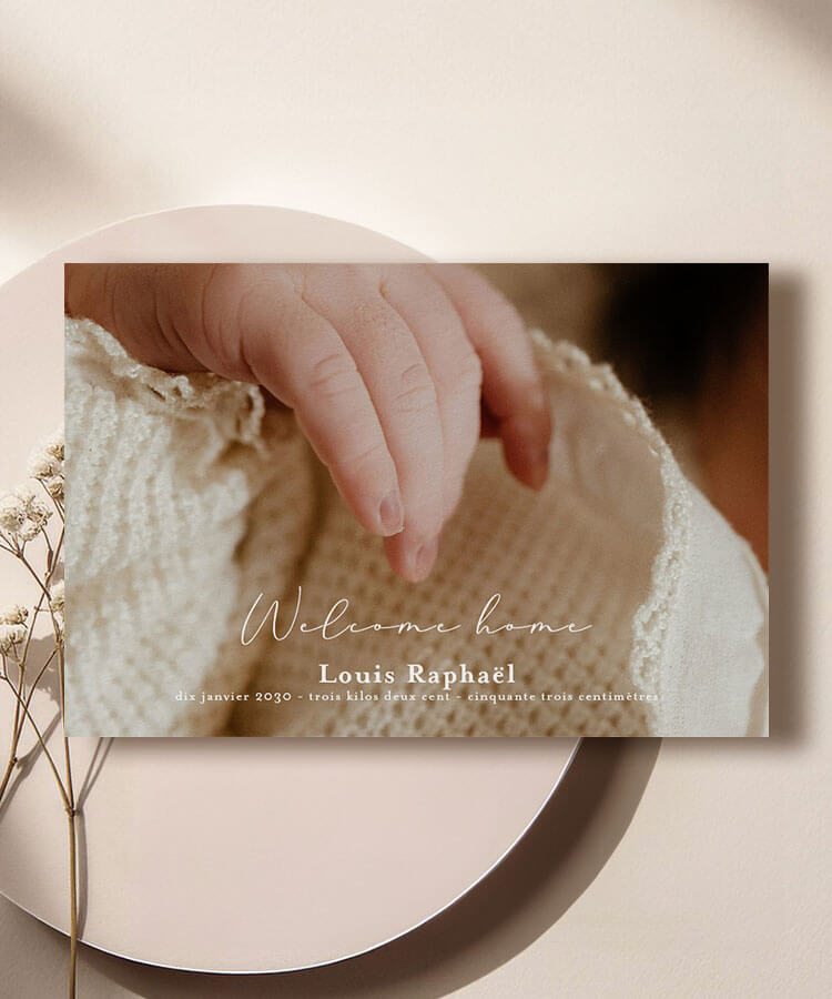 Faire part de naissance photo horizontale