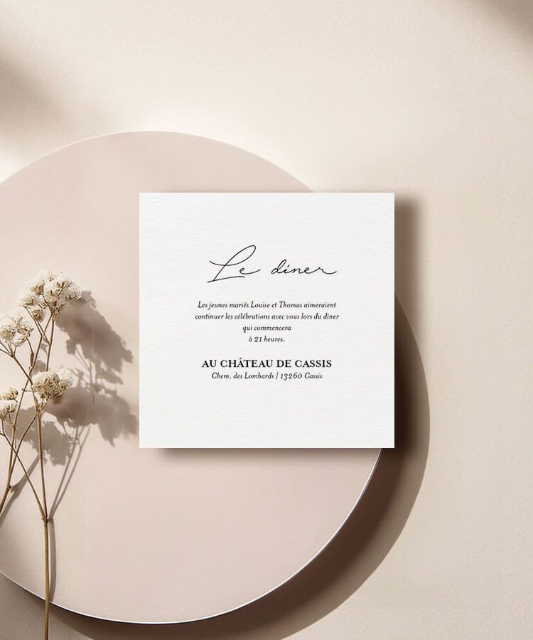 Carte d'invitation mariage Nœud & Rubans